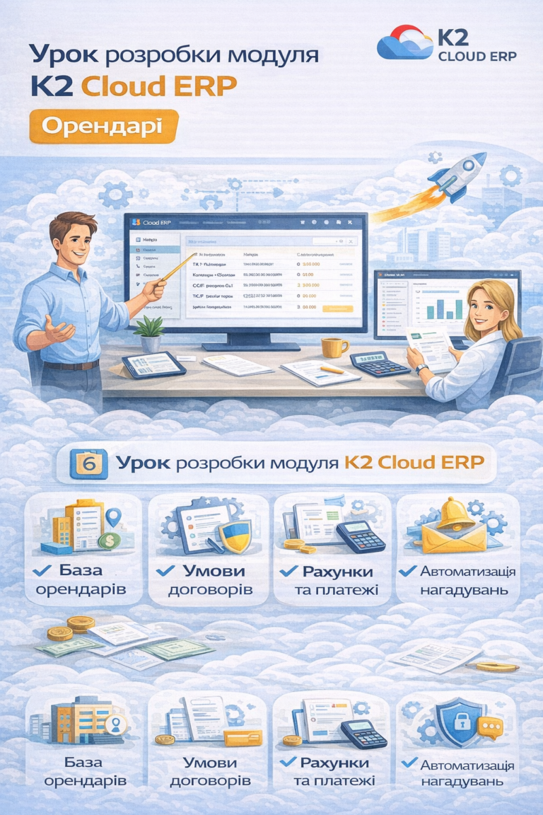 Швидка розробка в K2 ERP. Модуль Орендарі