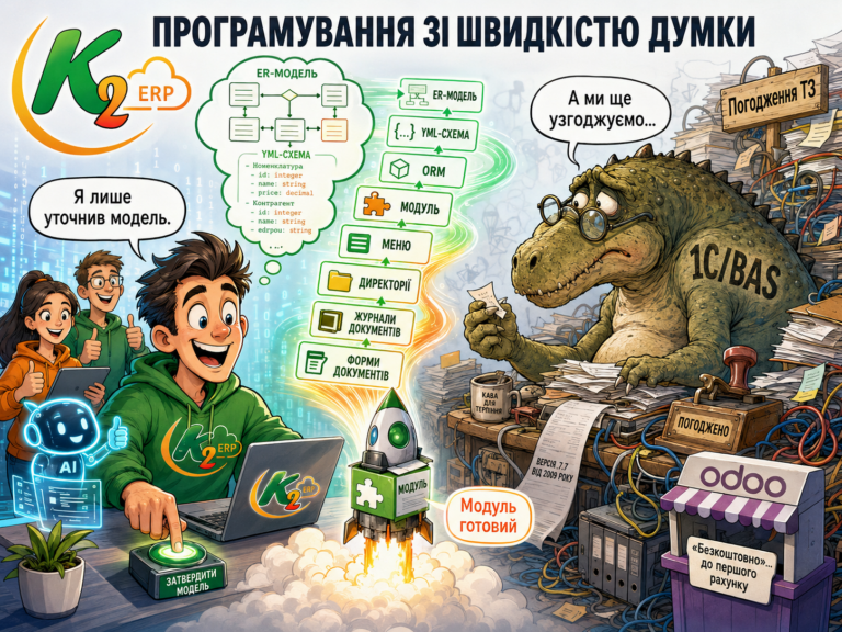Програмування зі швидкістю думки: проблема, ціна бездіяльності та рішення K2 ERP: Програмування зі швидкістю думки